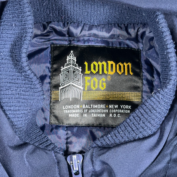 Vintage London Fog Coat Womens MEDIUM 12 Brown Blue Hooded Trench Drawstring 80s - Picture 4 of 8
